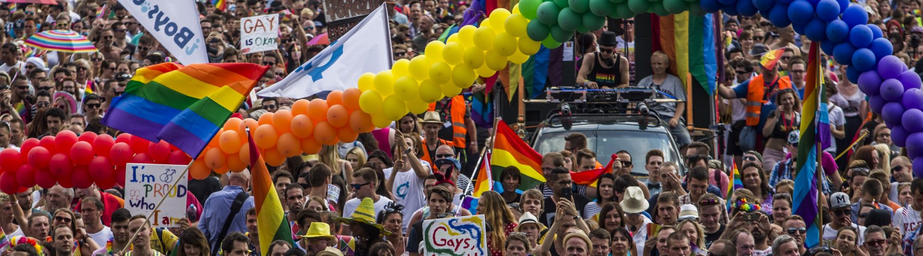 PRAGUE, CZECH REPUBLIC - AUGUST 15:  Participants attend the Prague Pride March on August 15, 2015 in Prague, Czech Republic. More than ten thousand people marched through city centre in support of lesbian, gay, bisexual and transgenders (LGBT) rights.  (Photo by Matej Divizna/Getty Images)